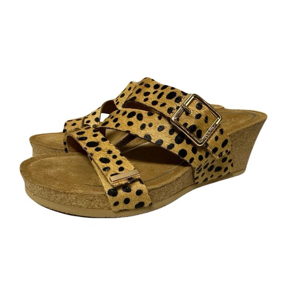 NEW Aetrex Womens Size 6 EU 36 Cheetah Kimmy Cork Wedge Arch Support Sandals - Picture 3 of 10